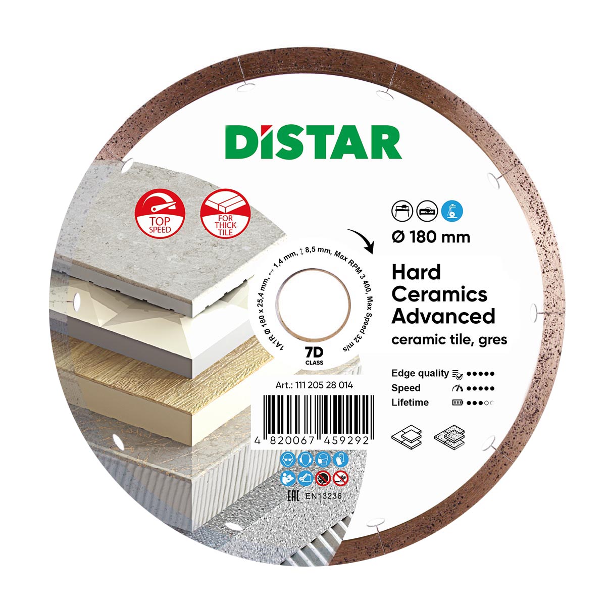 Diamanttrennscheibe 1A1R 180 Hard ceramics Advanced