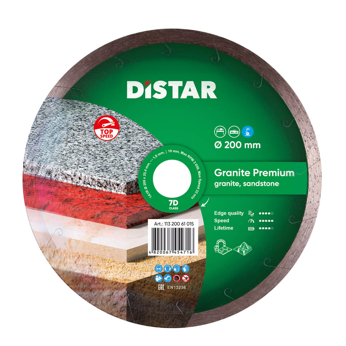 Diamanttrennscheibe 1A1R 200 Granite Premium